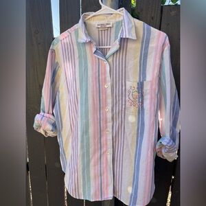 Colorful Striped Button-Up Shirt
